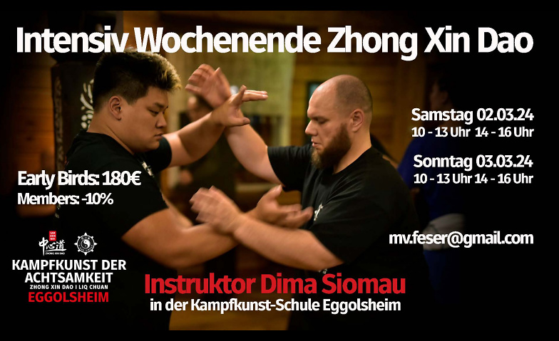 Intensiv Wochenende Zhong Xin Dao mit Instruktor Dima Siomau