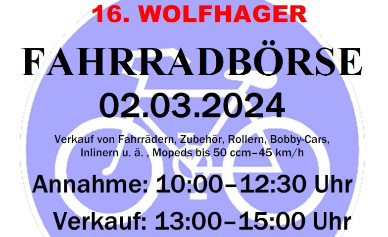 Wolfhager Fahrradbörse am 02. März 2024 im Autohaus Güde